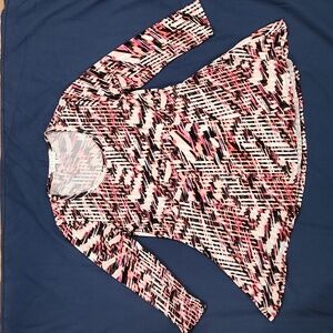 Women's Chaus blouse, size small, red, black, pink pattern